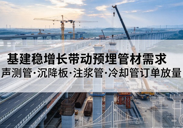 玉门基建稳增长带动预埋监测管材需求，声测管、沉降板、注浆管订单持续放量